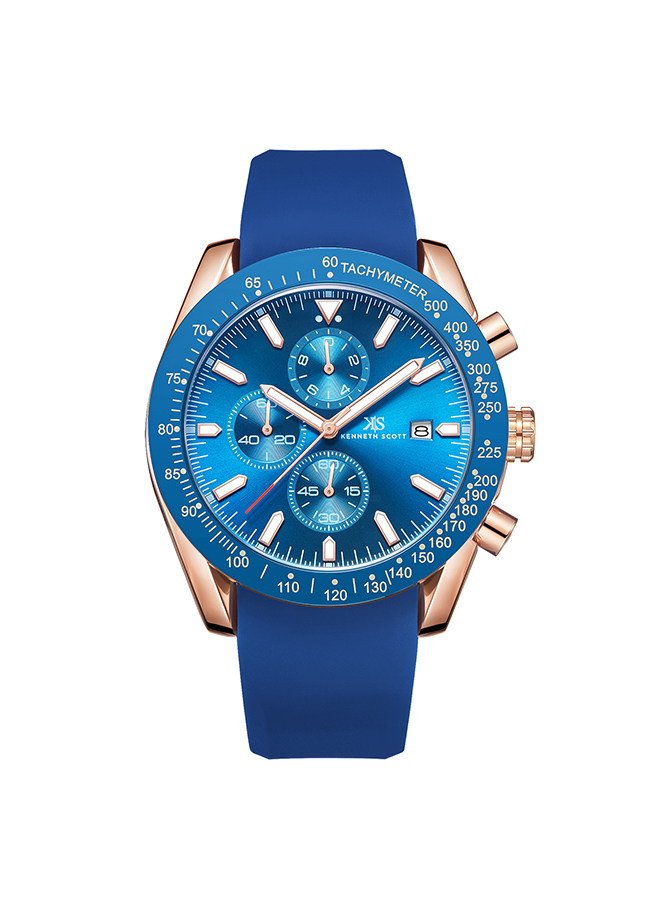 Kenneth Scott Men's Chrono & Multi Function Dark Blue Dial Watch - K23148-RSNN