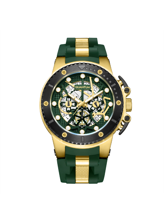 Quantum Men's Chronograph Dark Green Dial Watch - HNG535.175
