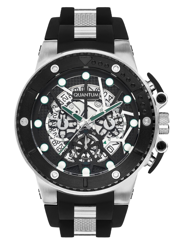 QUANTUM Men's Chronograph Black Dial Watch - HNG535.351