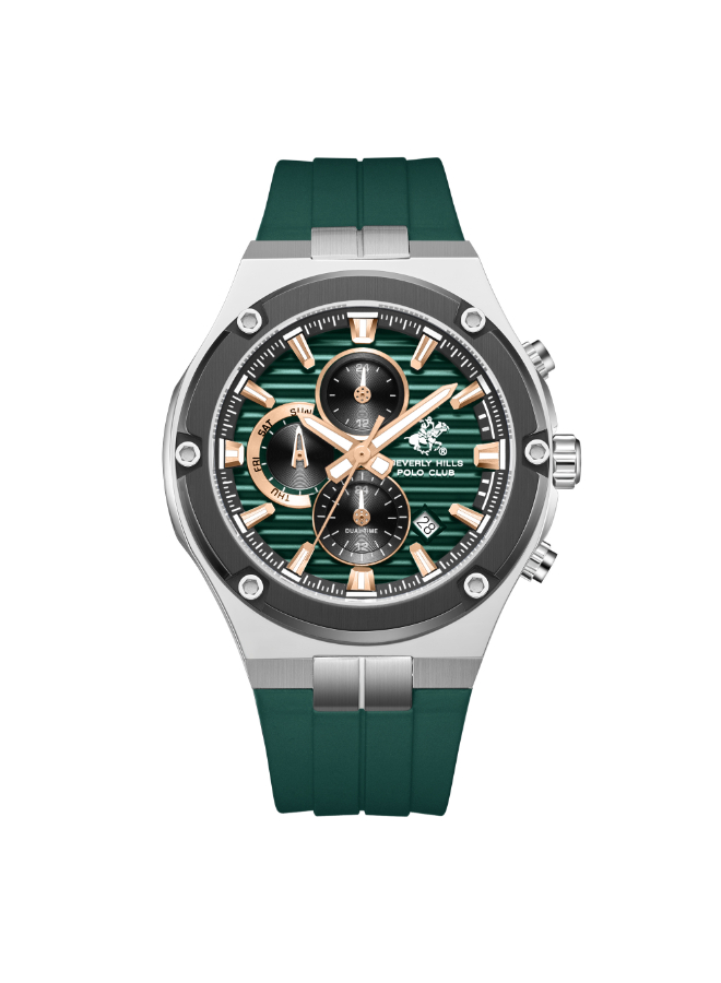 Beverly Hills Polo Club Men's Multi Function Green Dial Watch - BP3822X.375