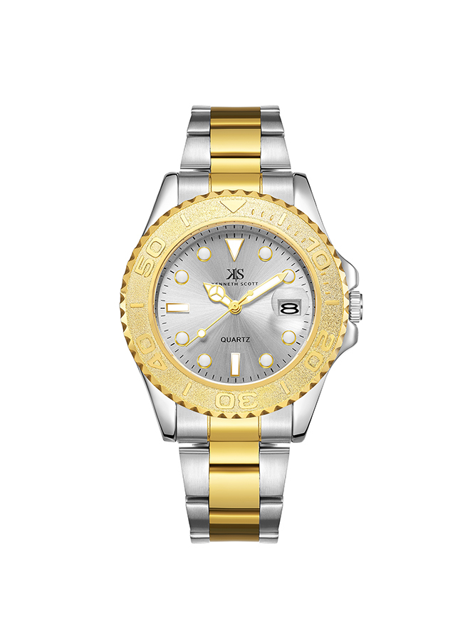 Kenneth Scott Men's Analog White Dial Watch - K23022-TBTW
