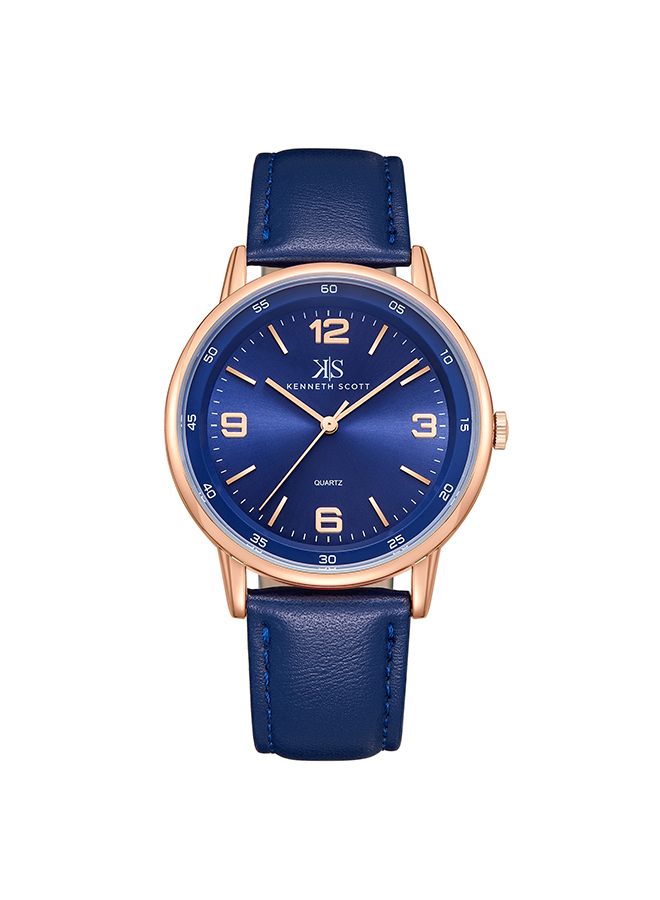 Kenneth Scott Men's Analog Blue Dial Watch - K23040-RLNN