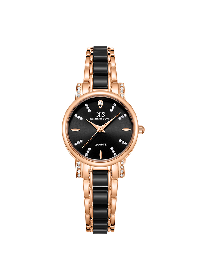 Kenneth Scott Women's Analog Black Dial Watch - K23547-KCBB