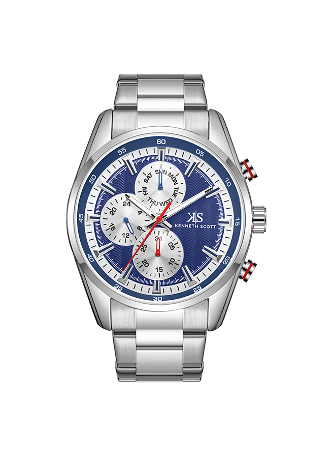 Kenneth Scott Men's Multi Function Blue Dial Watch - K24117-SBSN