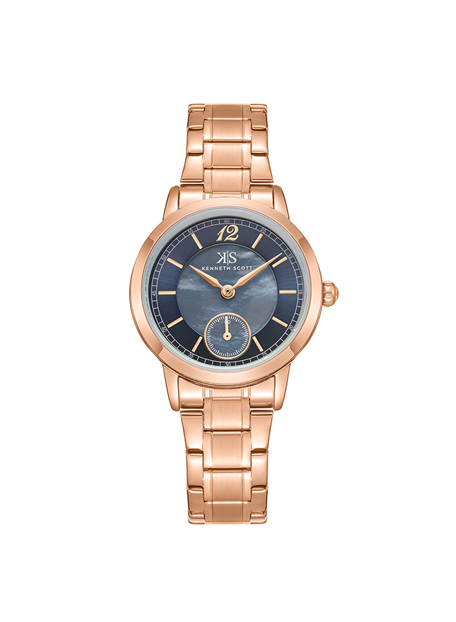 Kenneth Scott Women's Analog Grey Dial Watch - K23538-RBKML