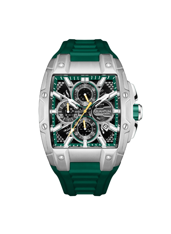 QUANTUM Men's Chronograph Dark Green Dial Watch - HNG1161.375