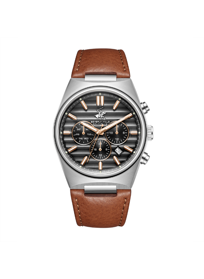 Beverly Hills Polo Club Men's Multi Function Grey Dial Watch - BP3821X.364
