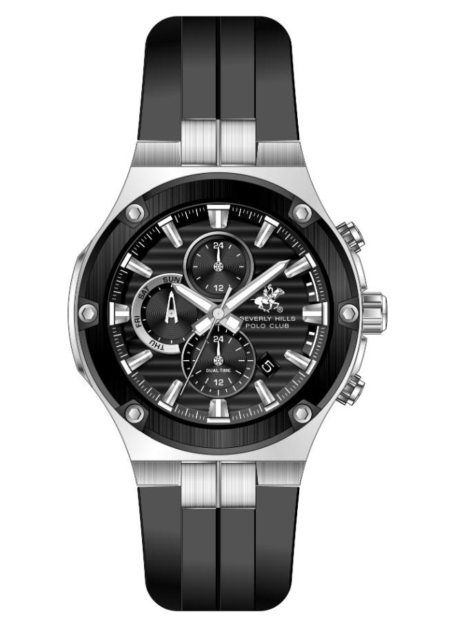Beverly Hills Polo Club Men's Multi Function Black Dial Watch - BP3822X.351