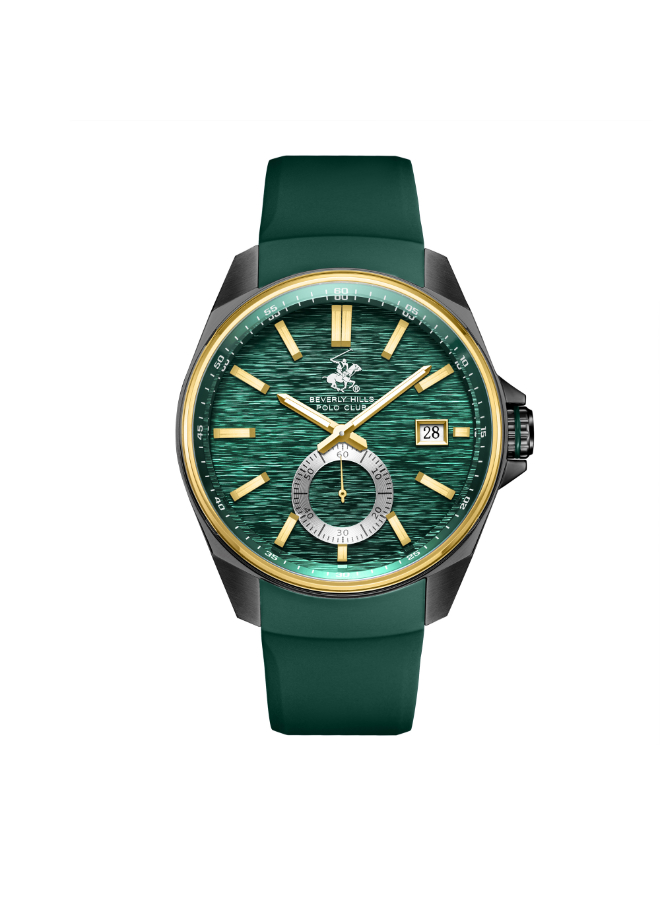 Beverly Hills Polo Club Men's Multi Function Green Dial Watch - BP3837X.075