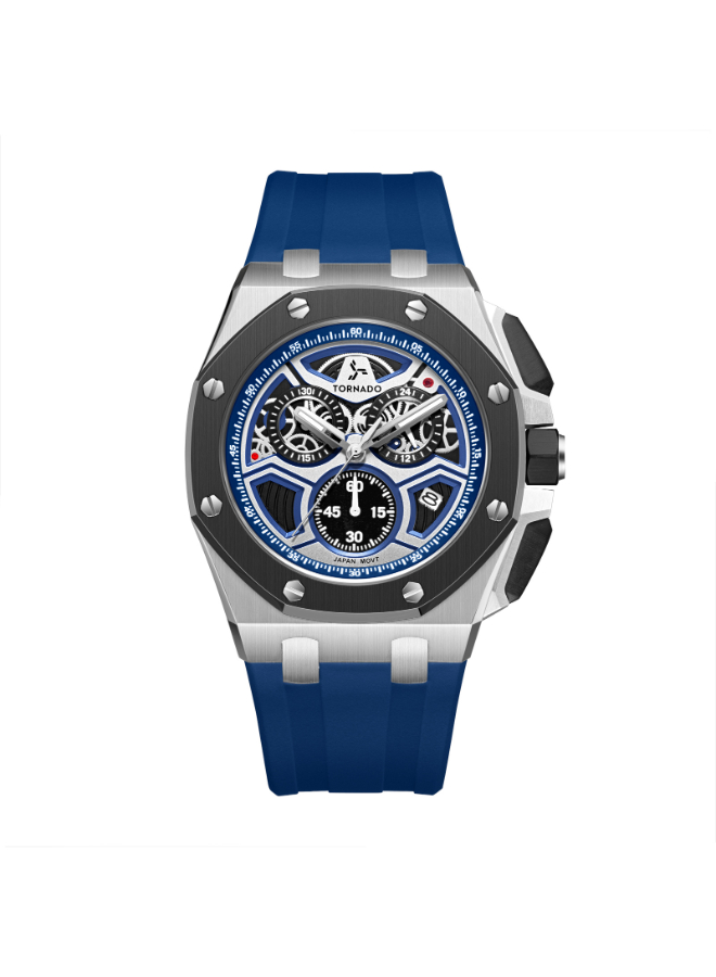 TORNADO LUMINA CHRONOSPHERE Men's Chronograph Blue Dial Watch - T25103-SSLLB