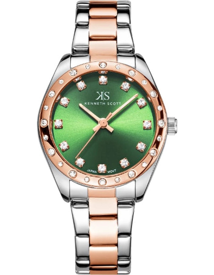 Kenneth Scott Women's Analog Green Dial Watch - K24509-KBKH
