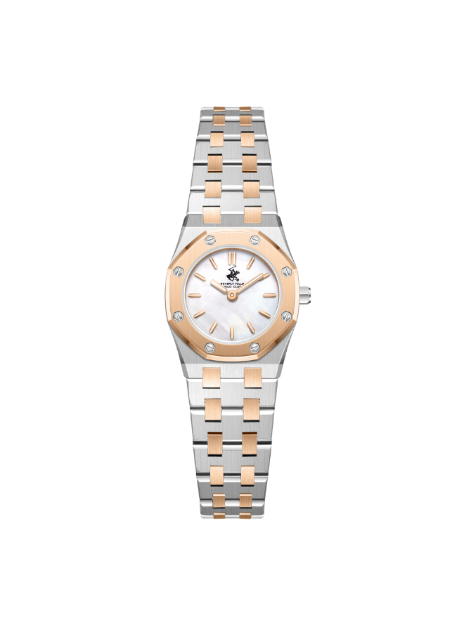 BHPC Ladies 2H Fn S.S/IP R.GOLD Case S.S/IP R.GOLD STEEL Band W.MOP Dial