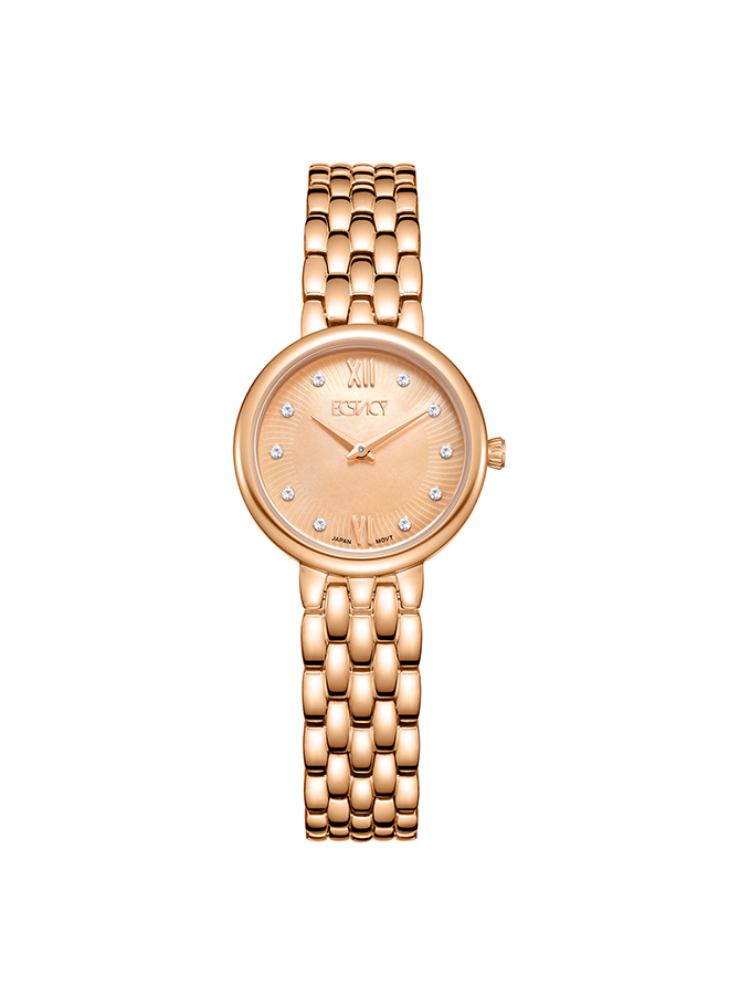 Ecstacy Women's Analog Rose Gold Dial Watch - E23510-RBKMK