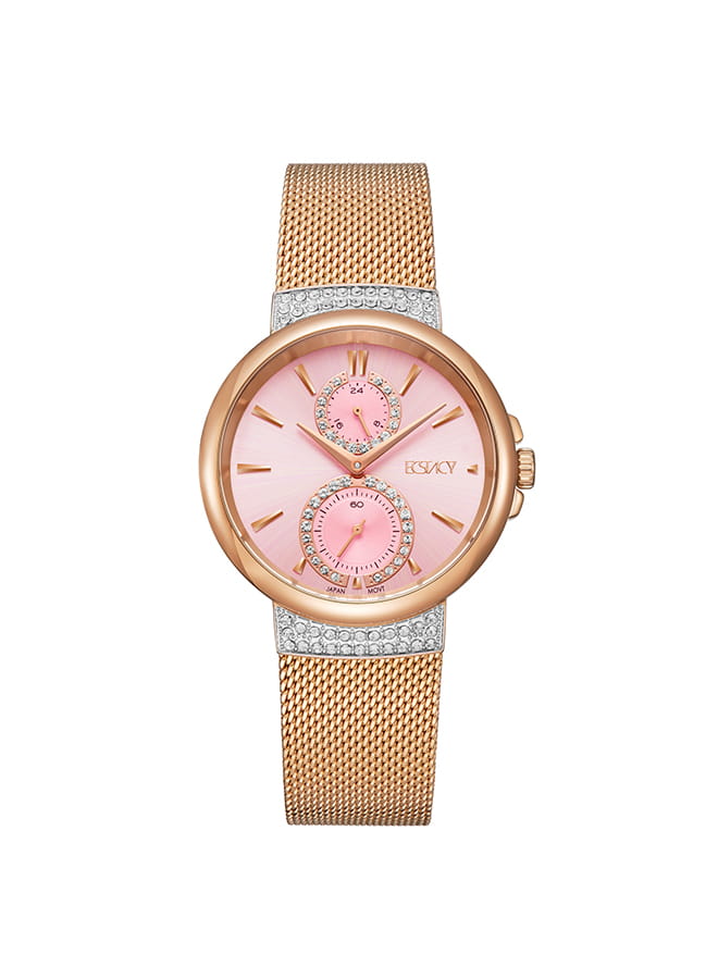 Ecstacy Women's Multi Function Pink Dial Watch - E23603-RMKP