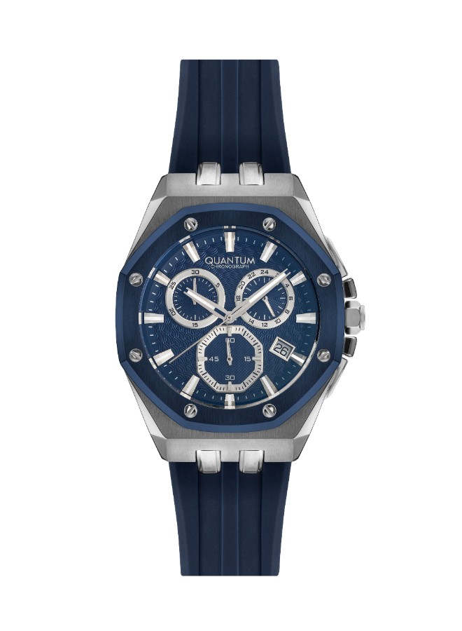 QUANTUM Men's Chronograph Dark Blue Dial Watch - HNG949.999