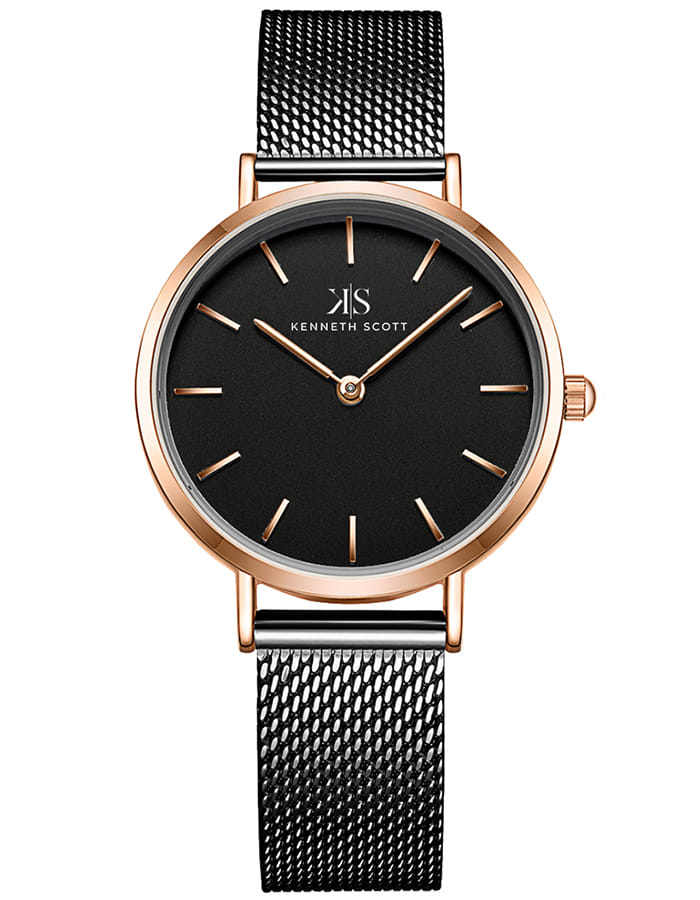 Kenneth Scott Women's Analog Black Dial Watch - K22519-KMBB