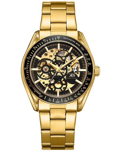 [K22312-GBGB] Kenneth Scott Men's Mechanical Black Dial Watch - K22312-GBGB