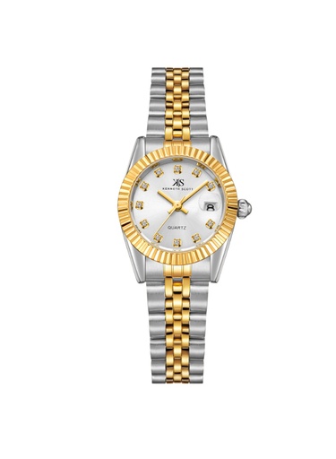[K22536-TBTW] Kenneth Scott Women's Analog White Dial Watch - K22536-TBTW