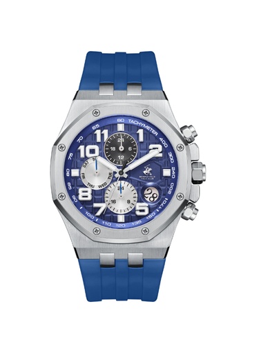 [BP3783X.399] BHPC Gents  MULTIFUNCTION Fn S.S Case BLUE 289C SILICON Band BLUE 289C Dial