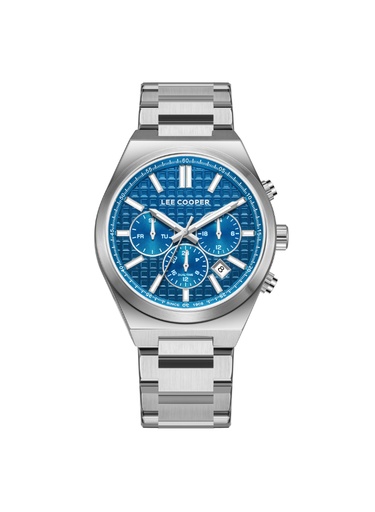 [LC08084.390] Lee Cooper Gents Multifunction  Silver Case Silver Metal Band Dark Blue Dial