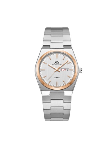 [K24011-KBSW] Kenneth Scott Men's Analog White Dial Watch - K24011-KBSW
