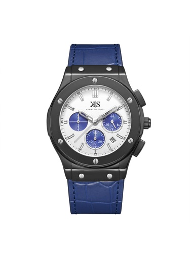 [K24115-BLNW] Kenneth Scott Men's Multi Function White Dial Watch - K24115-BLNW