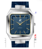 [BP3865X.399] BHPC Men 2H Fn Blue Dial BP3865X.399
