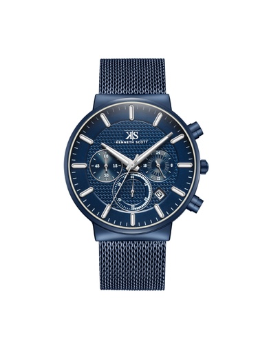 [K22133-NMNN] Kenneth Scott Men's Multi Function Blue Dial Watch - K22133-NMNN