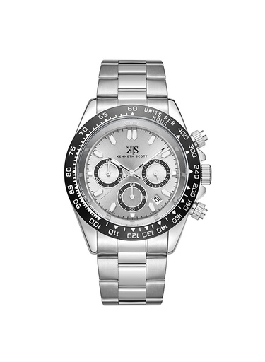 [K23123-SBSWB] Kenneth Scott Men's Multi Function White Dial Watch - K23123-SBSWB