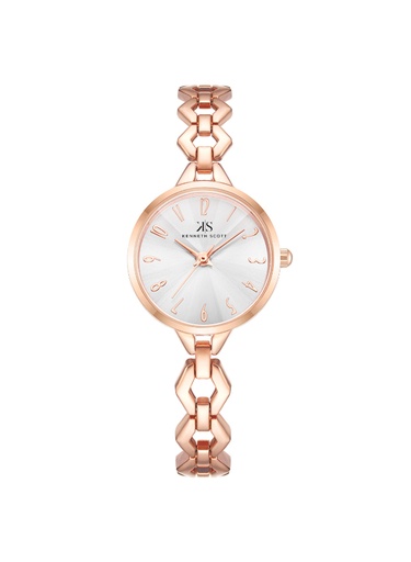 [K23508-RBKS] Kenneth Scott Women's Analog Silver Dial Watch - K23508-RBKS