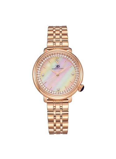 [K23518-RBKM] Kenneth Scott Women's Analog Mother Of Pearl Dial Watch - K23518-RBKM