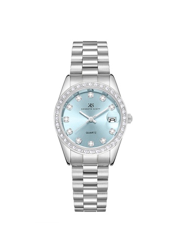 [K23545-SBSL] Kenneth Scott Women's Analog Light blue Dial Watch - K23545-SBSL