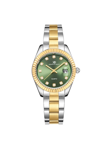 [K23546-TBTG] Kenneth Scott Women's Analog Green Dial Watch - K23546-TBTG