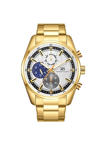 [K24117-GBGW] Kenneth Scott Men's Multi Function White Dial Watch - K24117-GBGW