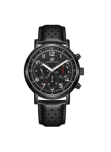 [K24119-BLBB] Kenneth Scott Men's Analog Black Dial Watch - K24119-BLBB
