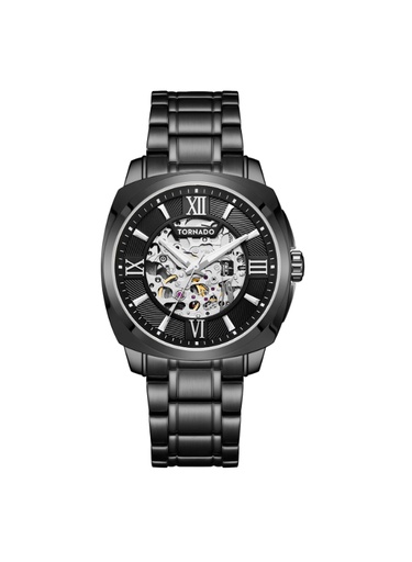 [T7316-BBBBW] Tornado AUTONOVA Men's 8N24 Movement Watch, Automatic Display and Stainless Steel Strap - T7316-BBBBW, Black