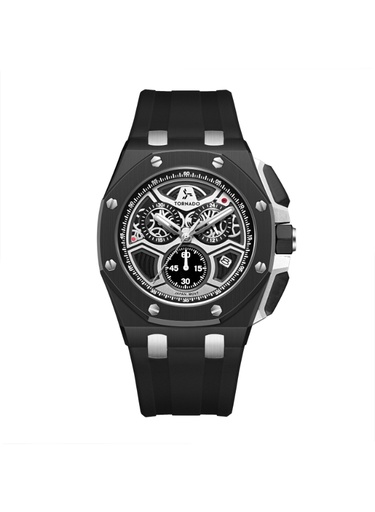 [T25103-BSBB] TORNADO Men's Chronograph Black Dial Watch - T25103-BSBB