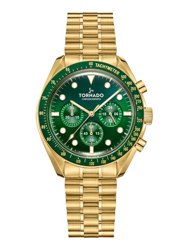 [T22103-GBGH] TORNADO COSMIC CHRONO Men's Chronograph Green Dial Watch - T22103-GBGH