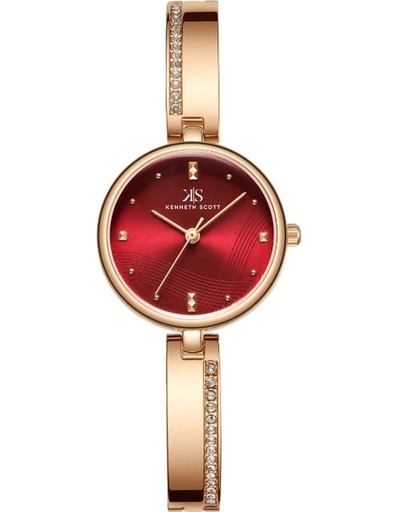 [K23506-RBKR] Kenneth Scott Women's Analog Red Dial Watch - K23506-RBKR