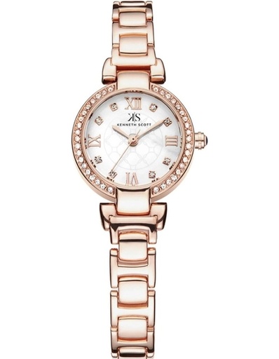 [K22520-RBKM] Kenneth Scott Women's Analog White Dial Watch - K22520-RBKM