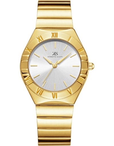 [K24506-GBGW] Kenneth Scott Women's Analog White Dial Watch - K24506-GBGW