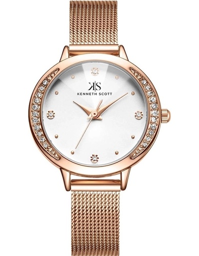 [K22523-RMKW] Kenneth Scott Women's Analog White Dial Watch - K22523-RMKW