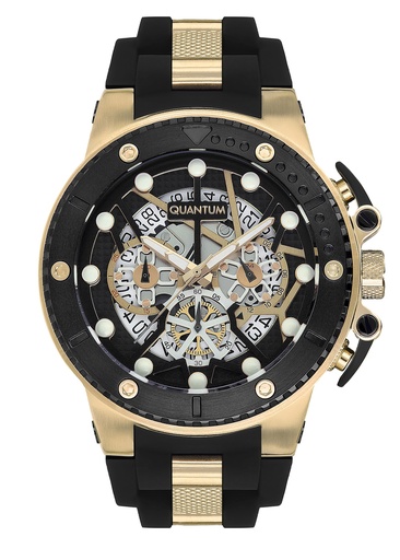 [HNG535.251] QUANTUM Men's Chronograph Black Dial Watch - HNG535.251