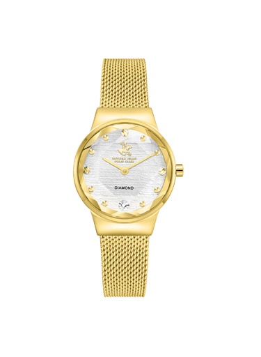[BP3768X.130] BHPC Ladies 2H Fn IP GOLD Case IP GOLD MESH Band SILVER Dial