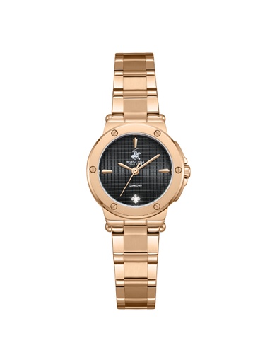 [BP3769X.450] BHPC Ladies 3H  Fn IP R.GOLD Case IP R.GOLD STEEL Band SILVER Dial