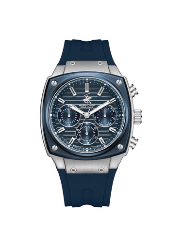 [BP3778X.399] BHPC Gents  MULTIFUNCTION Fn S.S/IP BLUE Case BLUE 289C SILICON Band BLUE 289C Dial