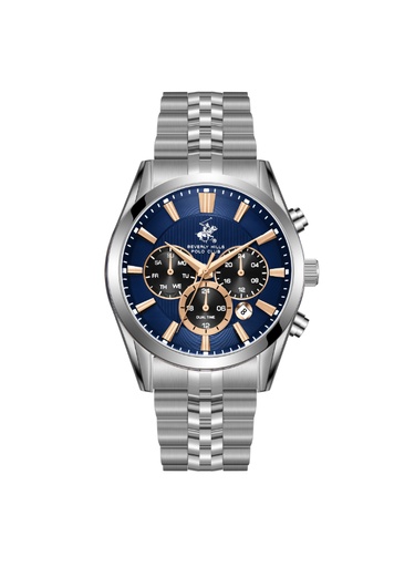 [BP3782X.391] BHPC Gents  MULTIFUNCTION  S.S Case S.S STEEL Band BLUE 289C Dial
