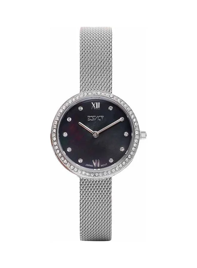 [E20506-SMSMB] Ecstacy Women's Analog Black Dial Watch - E20506-SMSMB