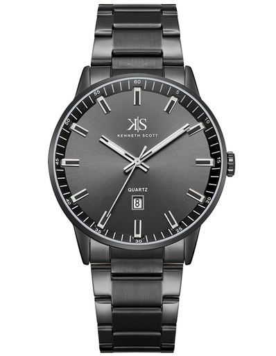 [K22010-BBBB] Kenneth Scott Men's Analog Black Dial Watch - K22010-BBBB